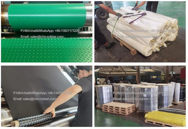 Rollo de piso de hule antiderrapante para uso industrial pesado