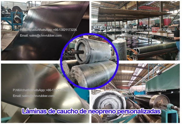 Rollo de hule neopreno negro para aplicaciones industriales de sellado