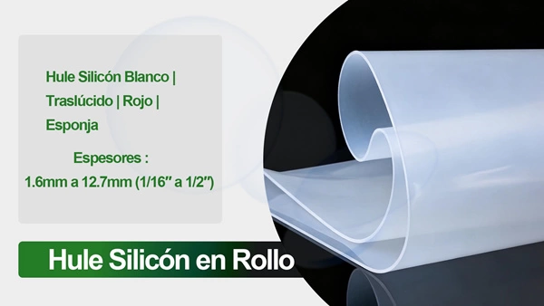 Hule en rollo de silic&oacute;n grado alimenticio resistente a altas temperaturas color rojo