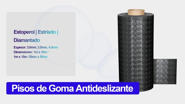 Pisos de goma antideslizante en rollos dise&ntilde;o estoperol