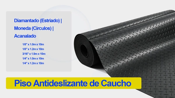 Piso de caucho moneda antideslizante para &aacute;reas comerciales