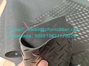 diamond rubber flooring Black diamond rubber flooring rolls with willow-leaf pattern