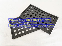 Industrial rubber mounting blocks with custom holes Heavy-duty rubber mounting blocks with precision drilled holes for mechanical fastening