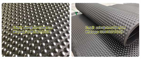 Black rubber free stall mattresses and tie stall cow mats with small dot surface and grooved back