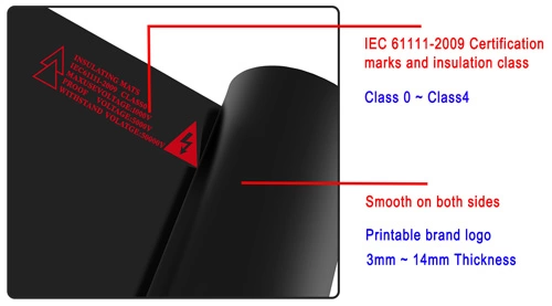Smooth surface electrical rubber mat manufacturer wholesale Heavy duty smooth surface insulation mat manufactured by certified electrical rubber mat manufacturer