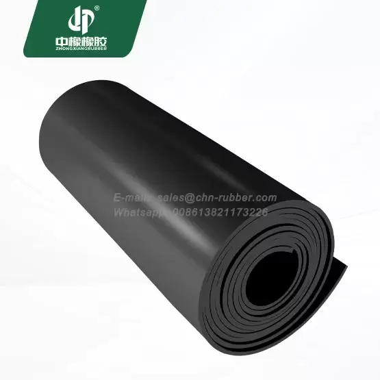 Hardness 55 SBR black rubber sheeting roll