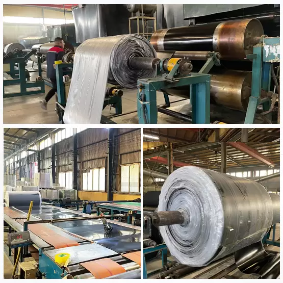 Hardness 55 SBR black rubber sheeting roll