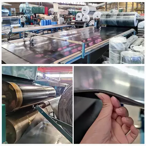 Hardness 60 SBR black rubber sheeting roll