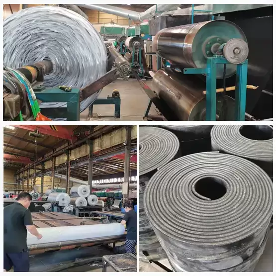 Hardness 70 EPDM fabric reinforced rubber strips roll