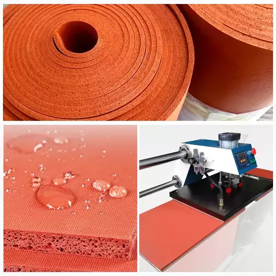 Red closed cell silicone foam sheet 3mm / 5mm