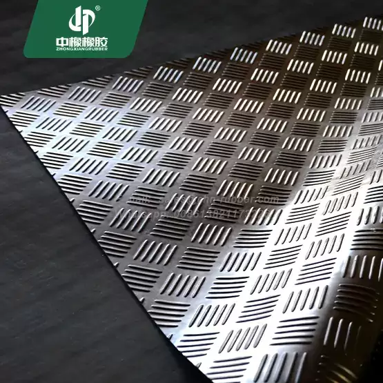 Black 3mm chequer plate rubber matting 1.5m width