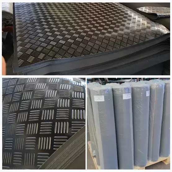 Industrial and commercial rubber chequer plate flooring