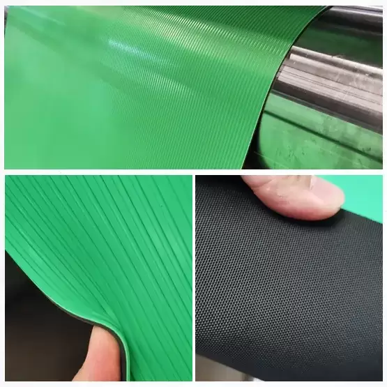 Board wide rib grooved rubber mat roll