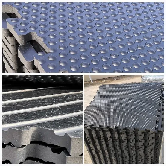 Black bubbles patterns 6ft x 4ft rubber cow stall mats
