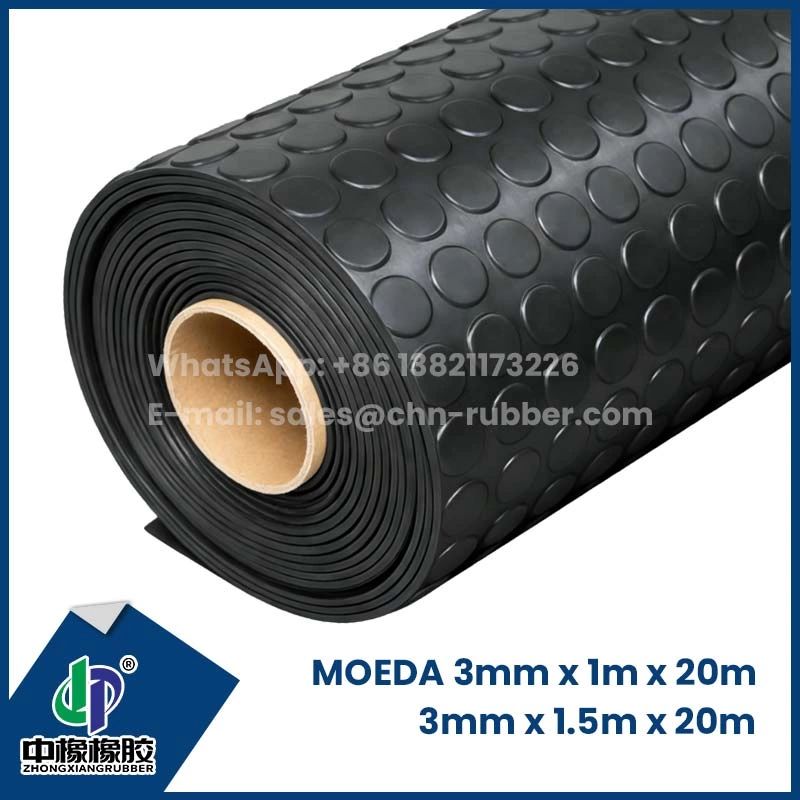 3mm x 1.2m x 20m Lençol borracha moeda