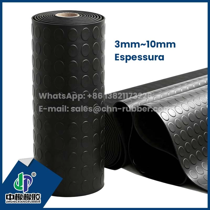 3MM~10MM Piso emborrachado moeda preto rolo