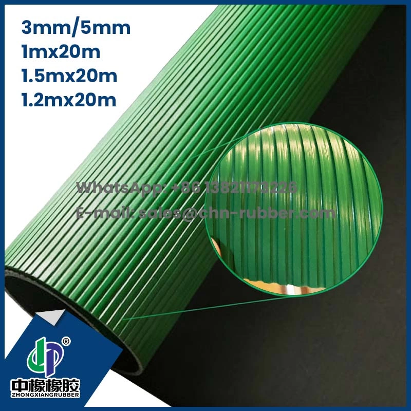 Verde/preto personalizado 3mm fábrica de piso de borracha