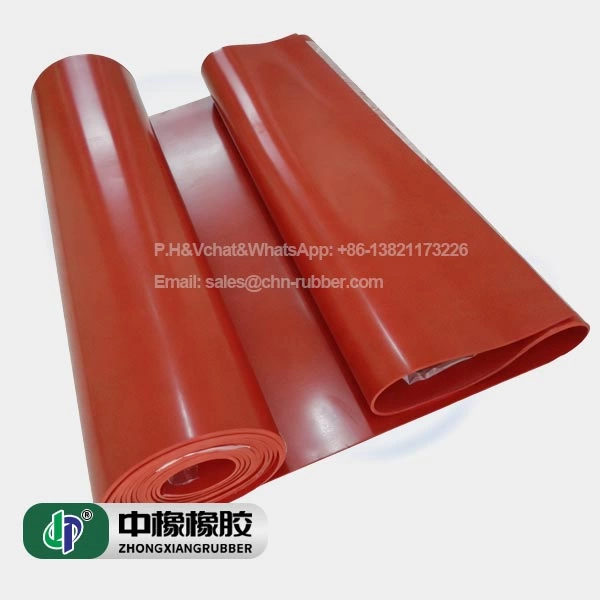 Rojo lámina de goma de silicona 1mm~5mm