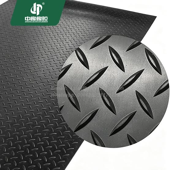 3mm/5mmx1.2mx10m Rubber diamond plate flooring roll