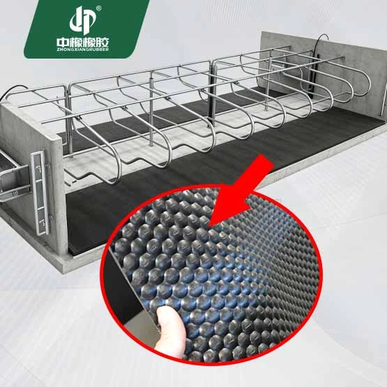Premium Black Rubber Cow Cubicle Mattresses with Turtle Surface
