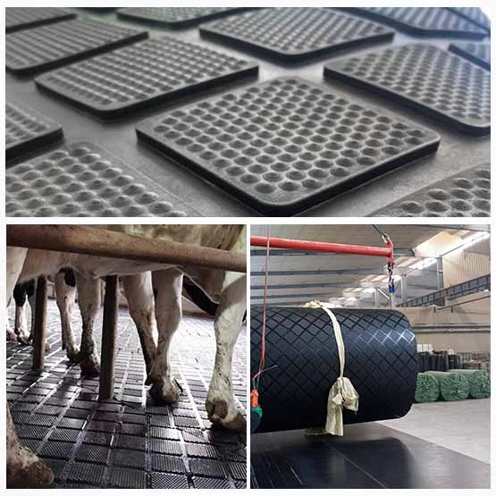 Max 1.8m Width Heavy-Duty Milking Parlour Rubber Mats for Rotary Decks