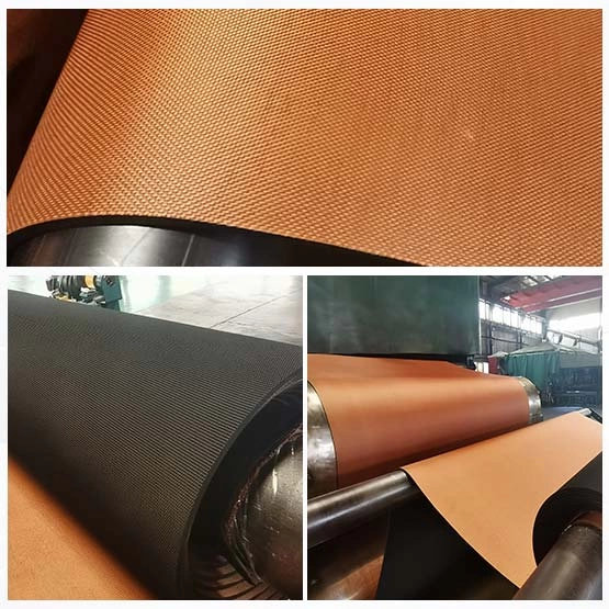 Fabric-Faced Embossed Rubber Sheet | 2-Layer Textile Laminated Roll