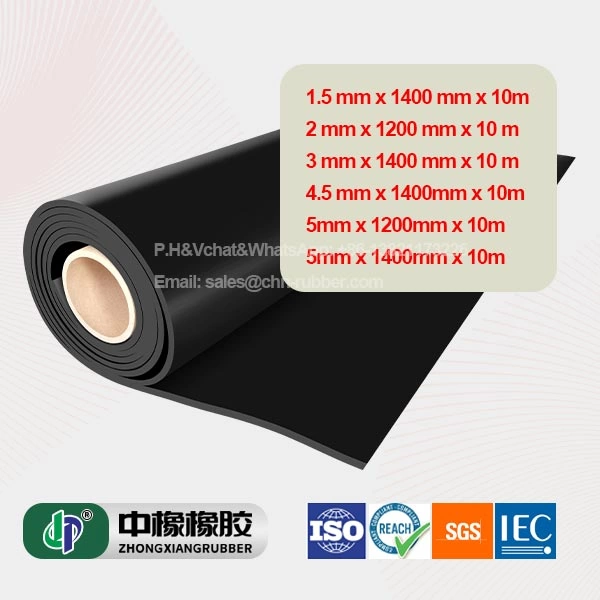 1 m ancho 1mm~15mm caucho en plancha SBR