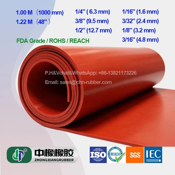 Hule Rojo de Silicón Alta Temperatura en Rollo y Placa