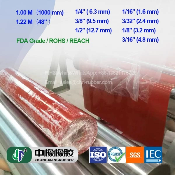 Hule Rojo de Silicón Alta Temperatura en Rollo y Placa
