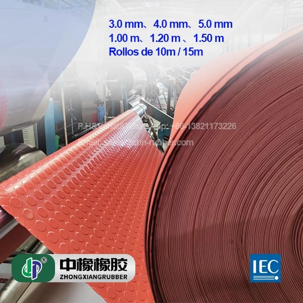 Tapete de Hule Antiderrapante Industrial y Automotriz en Rollo (3mm - 5mm x 1.20m)