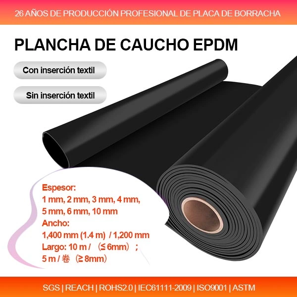 Plancha EPDM Industrial en Rollo | Goma EPDM Alta Resistencia Intemperie