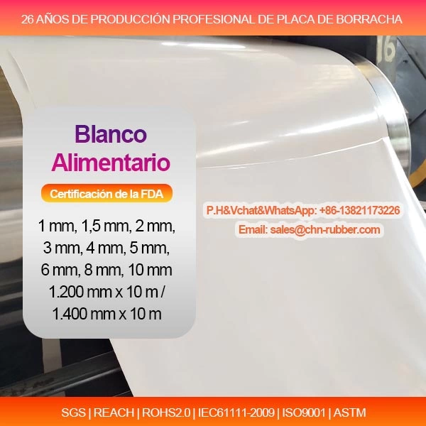Planchas de Goma Nitrilo Blanca (NBR) Alimentaria | Caucho Técnico para la Industria Cárnica, Enológica y de Aceite de Oliva