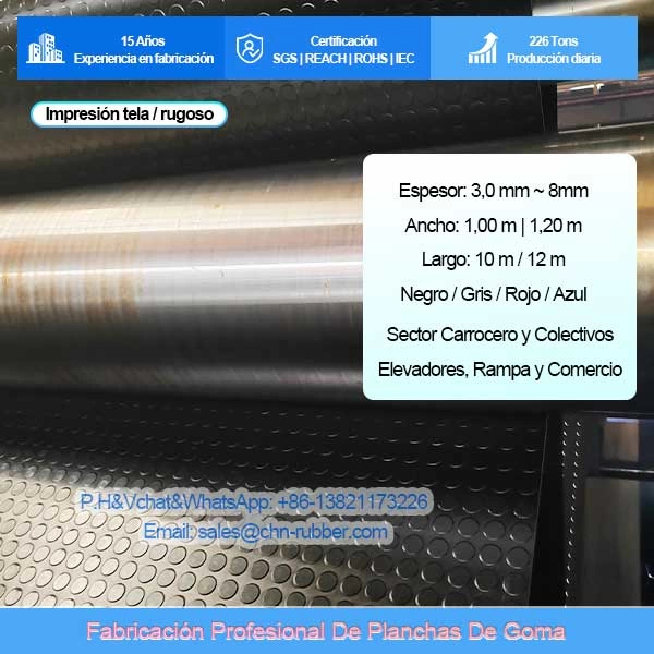 Piso de Goma Monedita Antideslizante (3 mm) | Rollos de 1,00 m y 1,20 m para Alto Tránsito