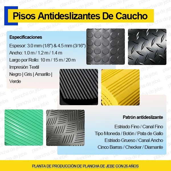 Piso de Jebe Antideslizante y Pisos Antideslizantes de Caucho Industrial