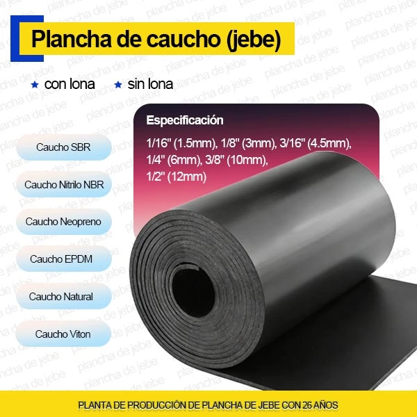 Plancha de Jebe Industrial para Uso Minero e Industrial en Perú